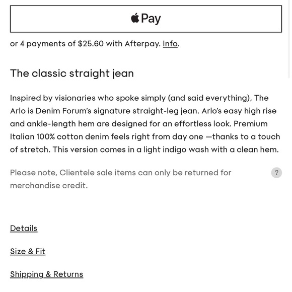 Denim forum - 
The Arlo Hi-Rise Straight Jean size 27 - Picture 2 of 7